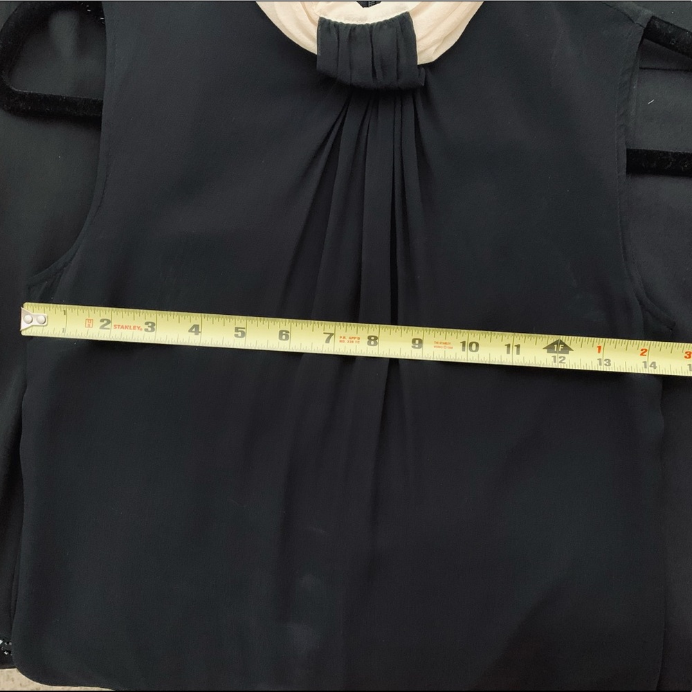 MARC JACOBS Black & Cream Conservative Silk Shift Dress Size 6 Paris - Picture 3 of 4